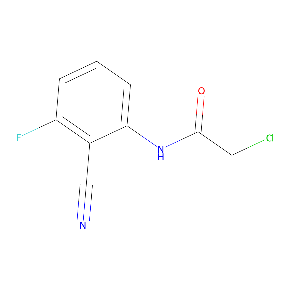 N1-(2-cyano-3-fluorophenyl)-2-chloroacetamide molecular structure, CAS 680214-42-0