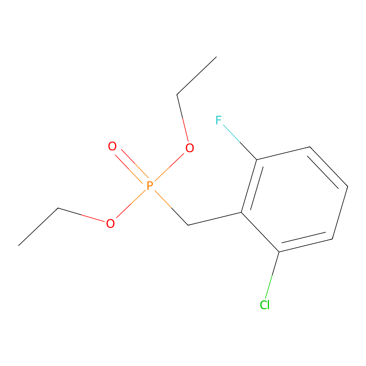 Diethyl (2-chloro-6-fluorobenzyl)phosphonate molecular structure, CAS 680214-57-7