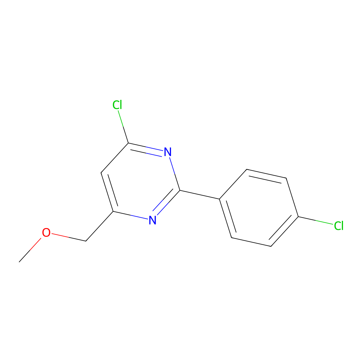 4-Chloro-2-(4-chlorophenyl)-6-(methoxymethyl)pyrimidine molecular structure, CAS 680214-63-5