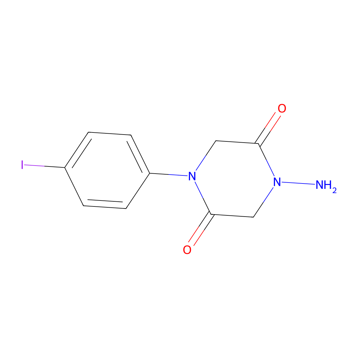1-Amino-4-(4-iodophenyl)piperazine-2,5-dione molecular structure, CAS 680215-16-1