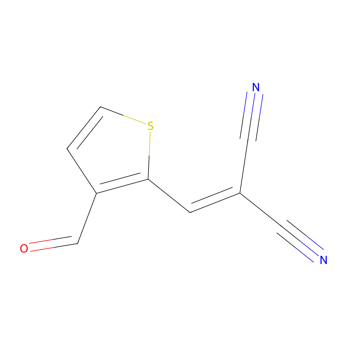 2-[(3-Formyl-2-thienyl)methylidene]malononitrile molecular structure, CAS 680215-37-6