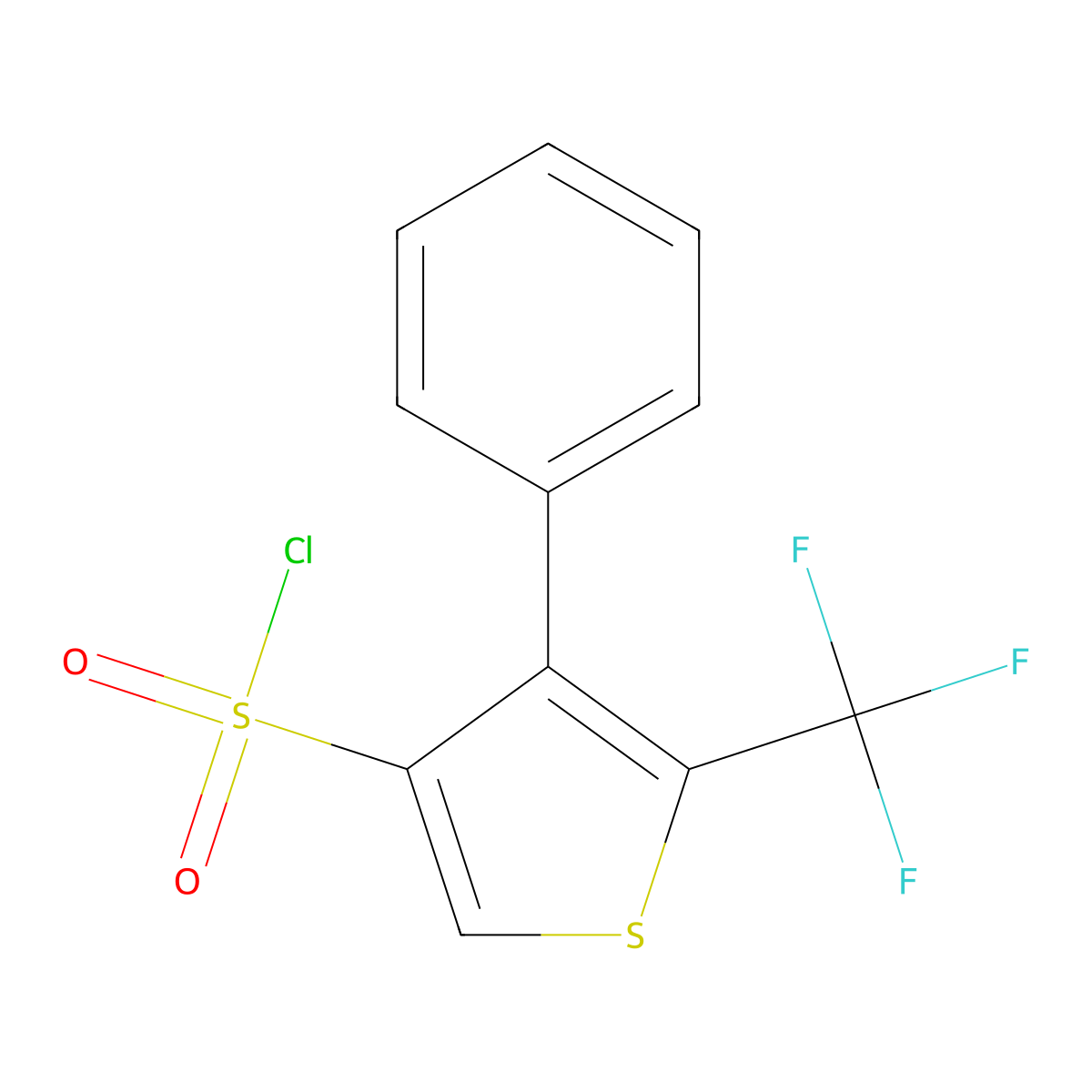 4-Phenyl-5-(trifluoromethyl)-3-thiophenesulfonyl chloride molecular structure, CAS 680215-52-5