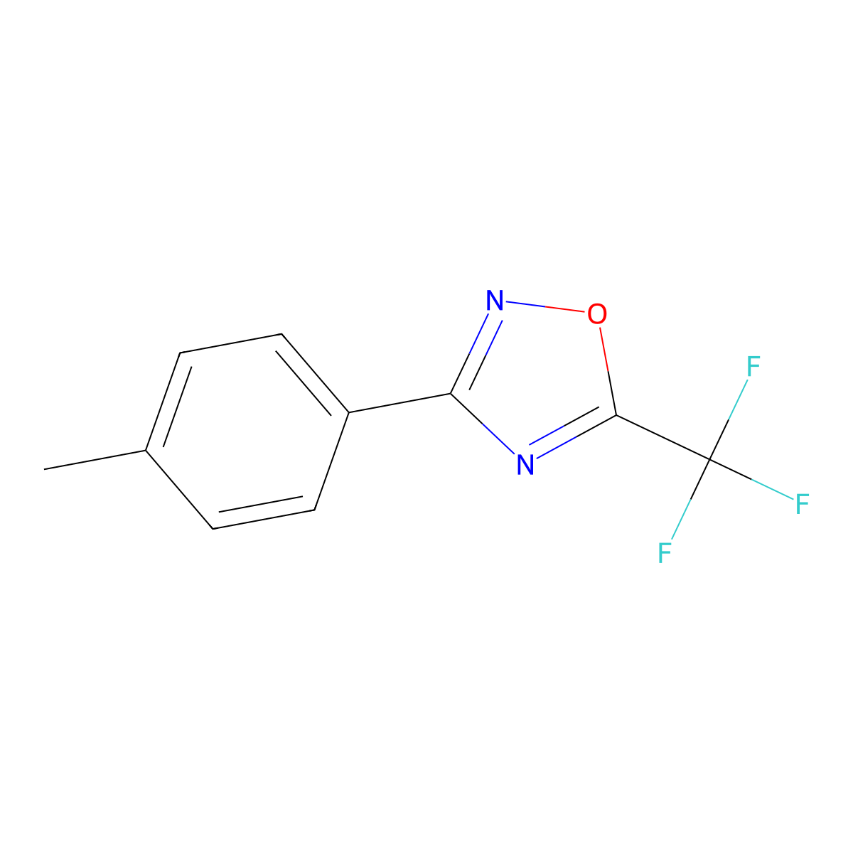 3-(4-Methylphenyl)-5-(trifluoromethyl)-1,2,4-oxadiazole molecular structure, CAS 680215-58-1