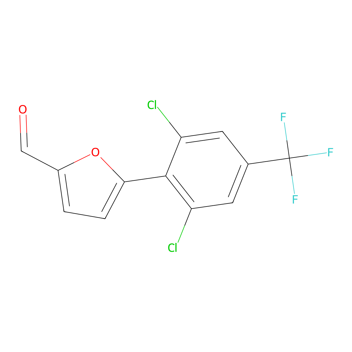 5-[2,6-Dichloro-4-(trifluoromethyl)phenyl]-2-furaldehyde molecular structure, CAS 680215-60-5