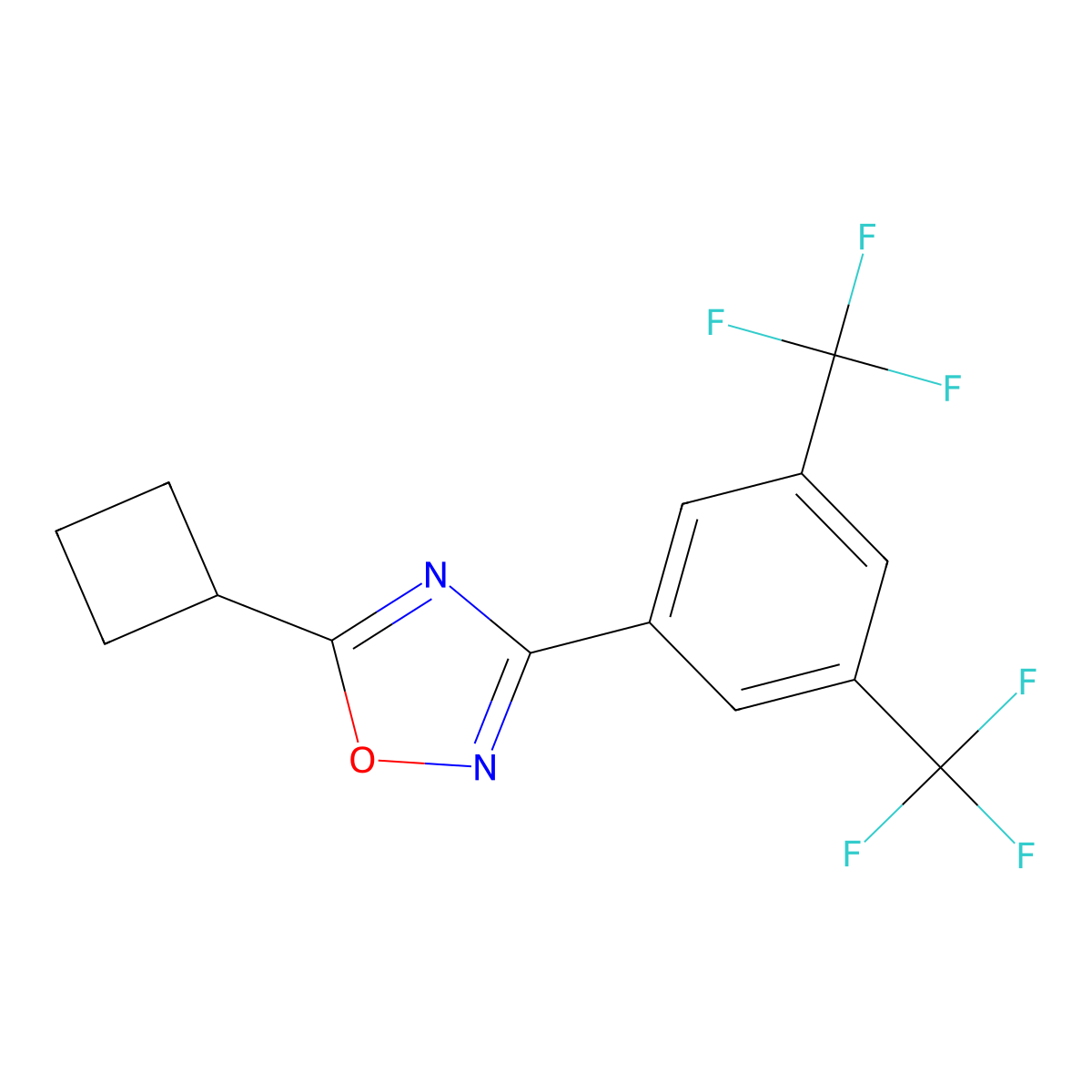 3-[3,5-Bis(trifluoromethyl)phenyl]-5-cyclobutyl-1,2,4-oxadiazole molecular structure, CAS 680216-01-7