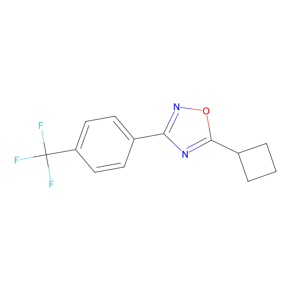 5-Cyclobutyl-3-[4-(trifluoromethyl)phenyl]-1,2,4-oxadiazole molecular structure, CAS 680216-06-2