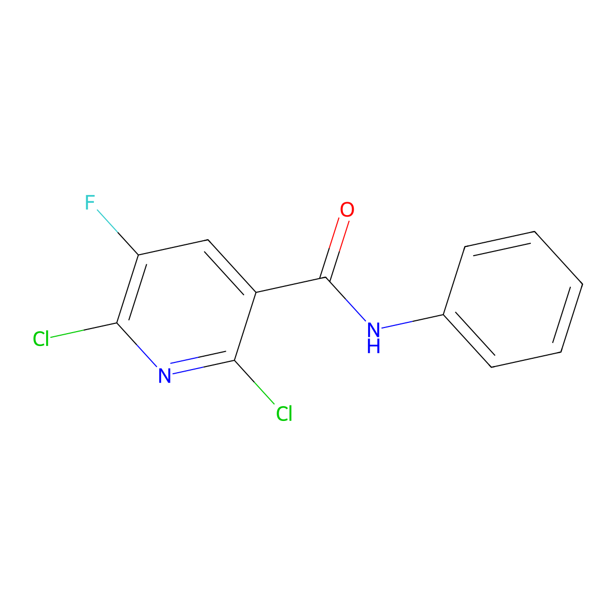 2,6-dichloro-5-fluoro-N-phenylnicotinamide molecular structure, CAS 680217-79-2