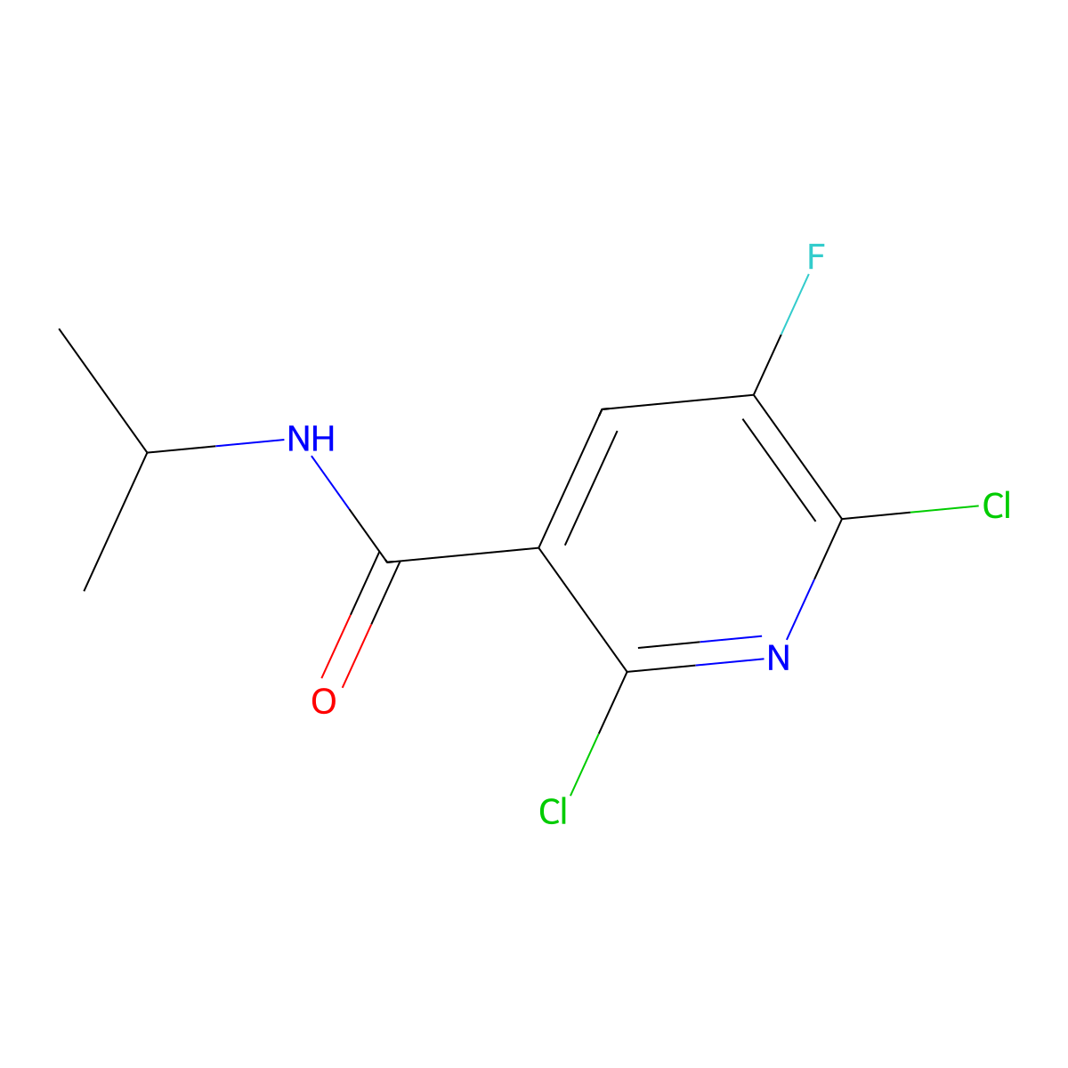 2,6-Dichloro-5-Fluoro-N-Isopropylnicotinamide molecular structure, CAS 680217-86-1