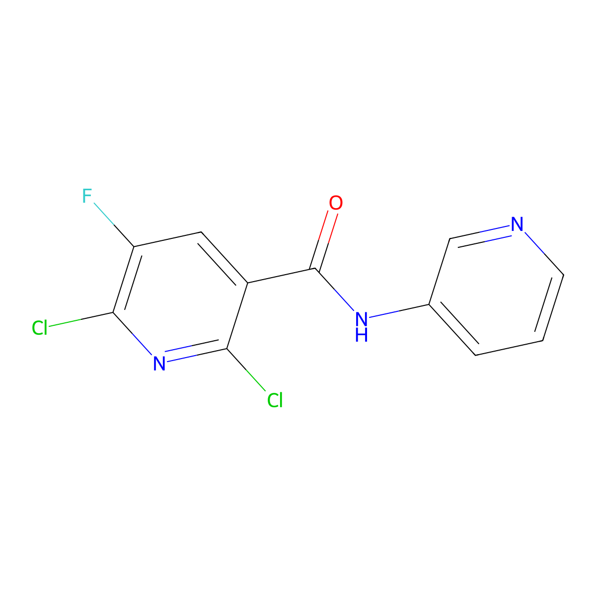 2,6-Dichloro-5-fluoro-N-pyridin-3-ylnicotinamide molecular structure, CAS 680217-89-4