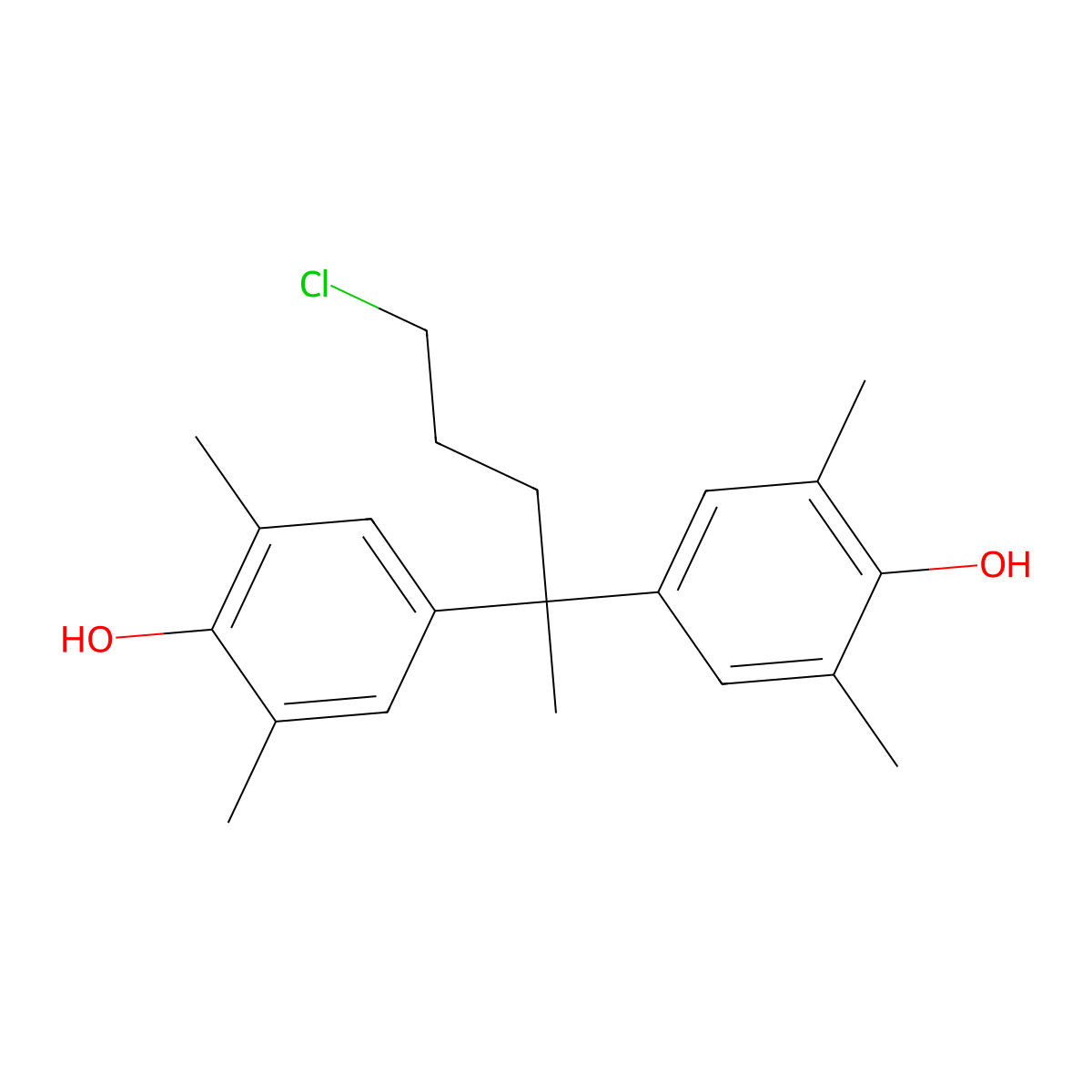 4-[4-Chloro-1-(4-hydroxy-3,5-dimethylphenyl)-1-methylbutyl]-2,6-dimethylphenol molecular structure, CAS 680218-20-6