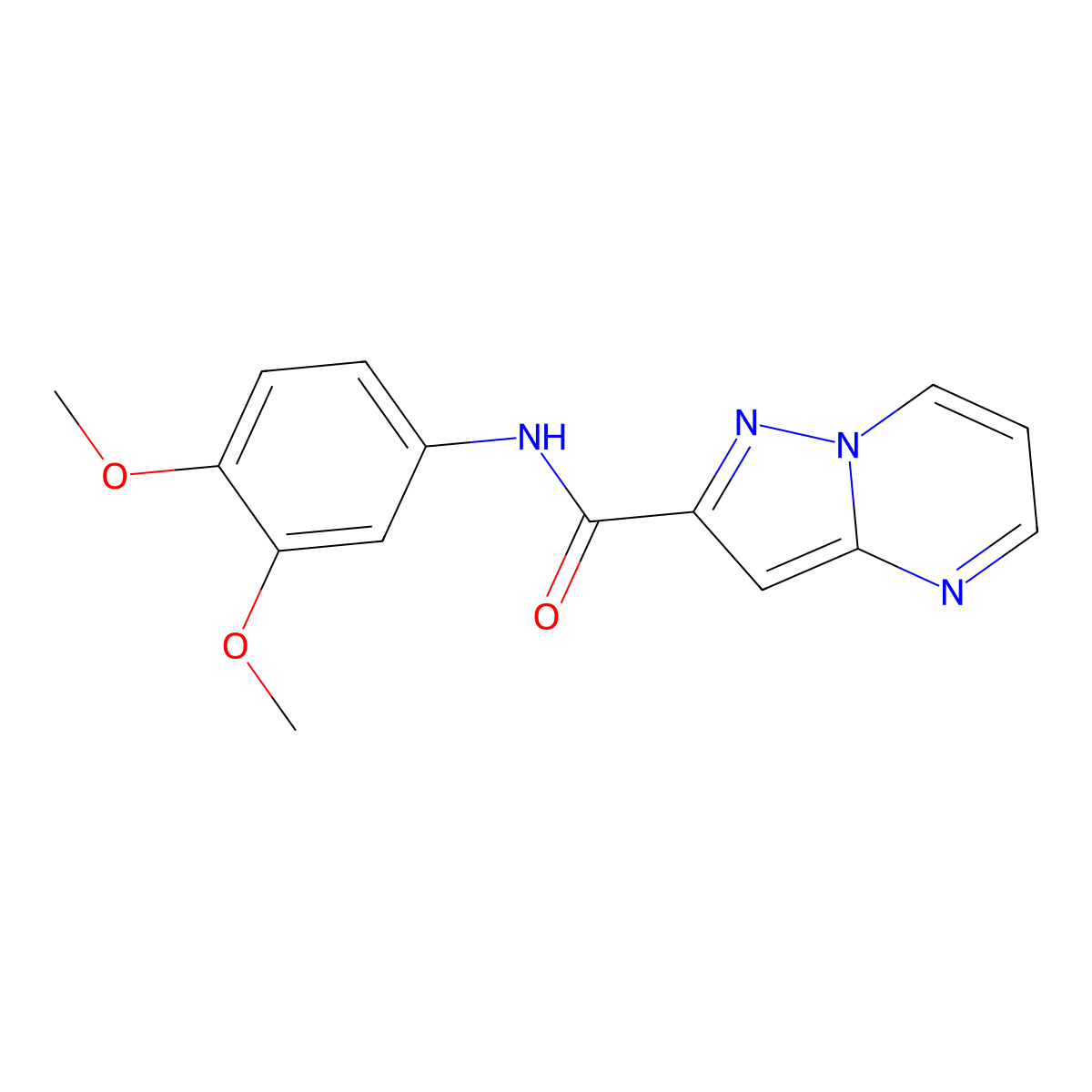N-(3,4-dimethoxyphenyl)pyrazolo[1,5-a]pyrimidine-2-carboxamide molecular structure, CAS 680218-74-0