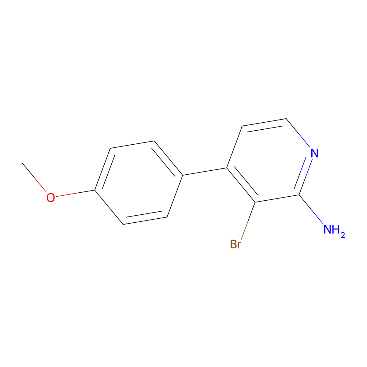 2-Amino-3-bromo-4-(4-methoxyphenyl)pyridine molecular structure, CAS 680221-55-0