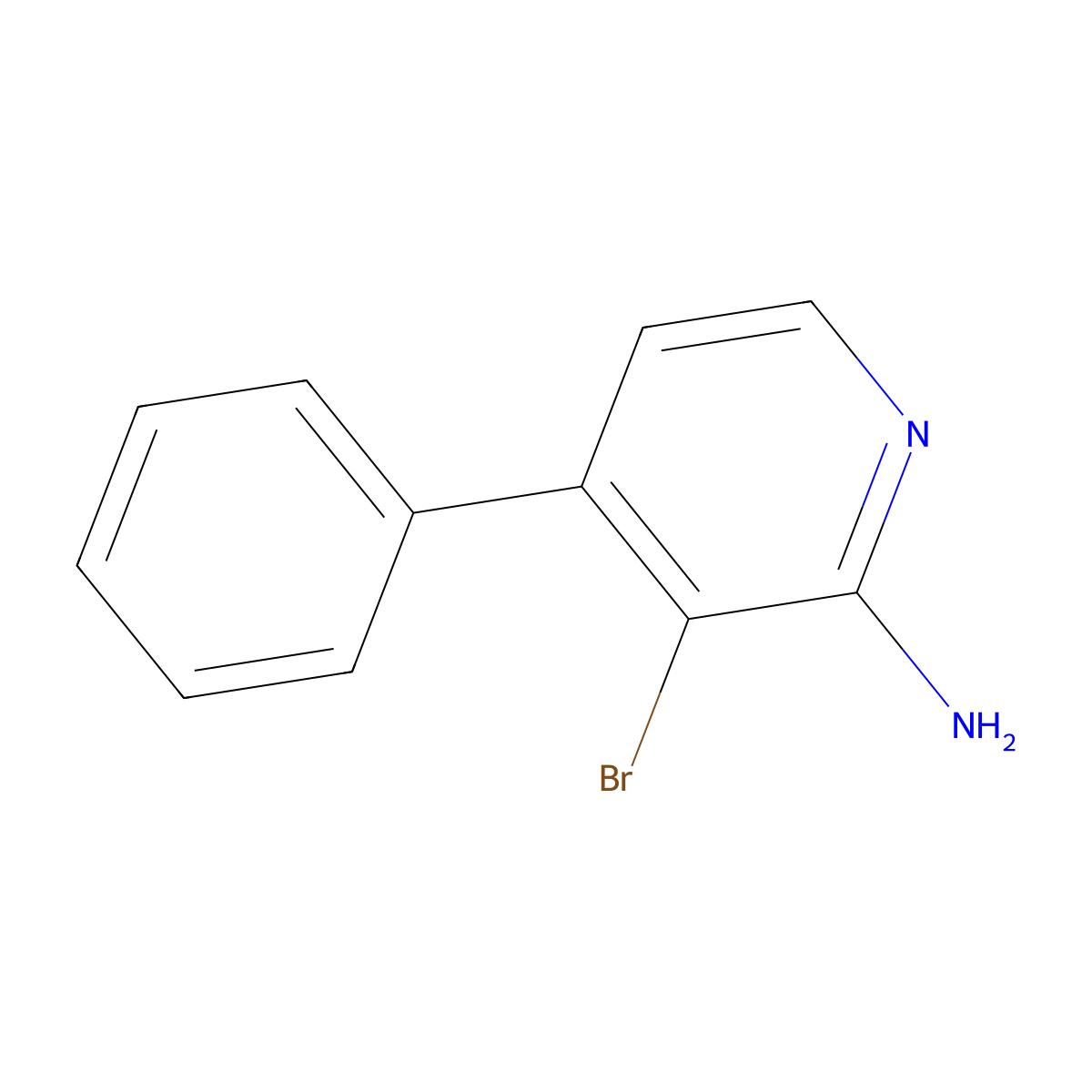 3-Bromo-4-phenylpyridin-2-amine molecular structure, CAS 680221-59-4