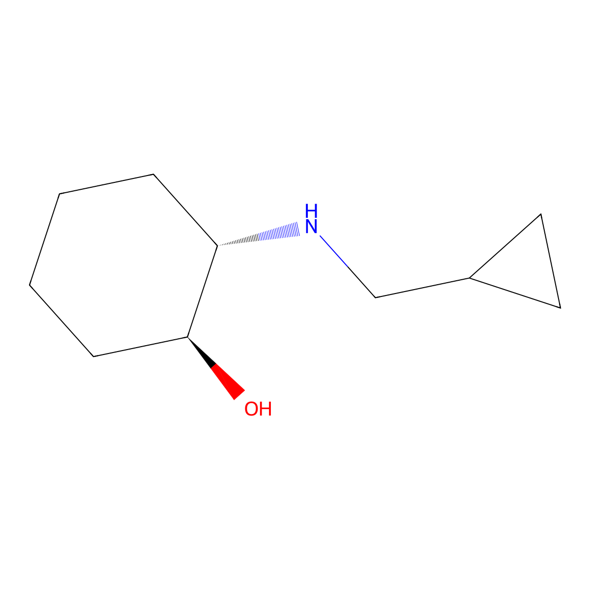 (1S,2S)-2-[(cyclopropylmethyl)amino]cyclohexan-1-ol molecular structure, CAS 680232-51-3