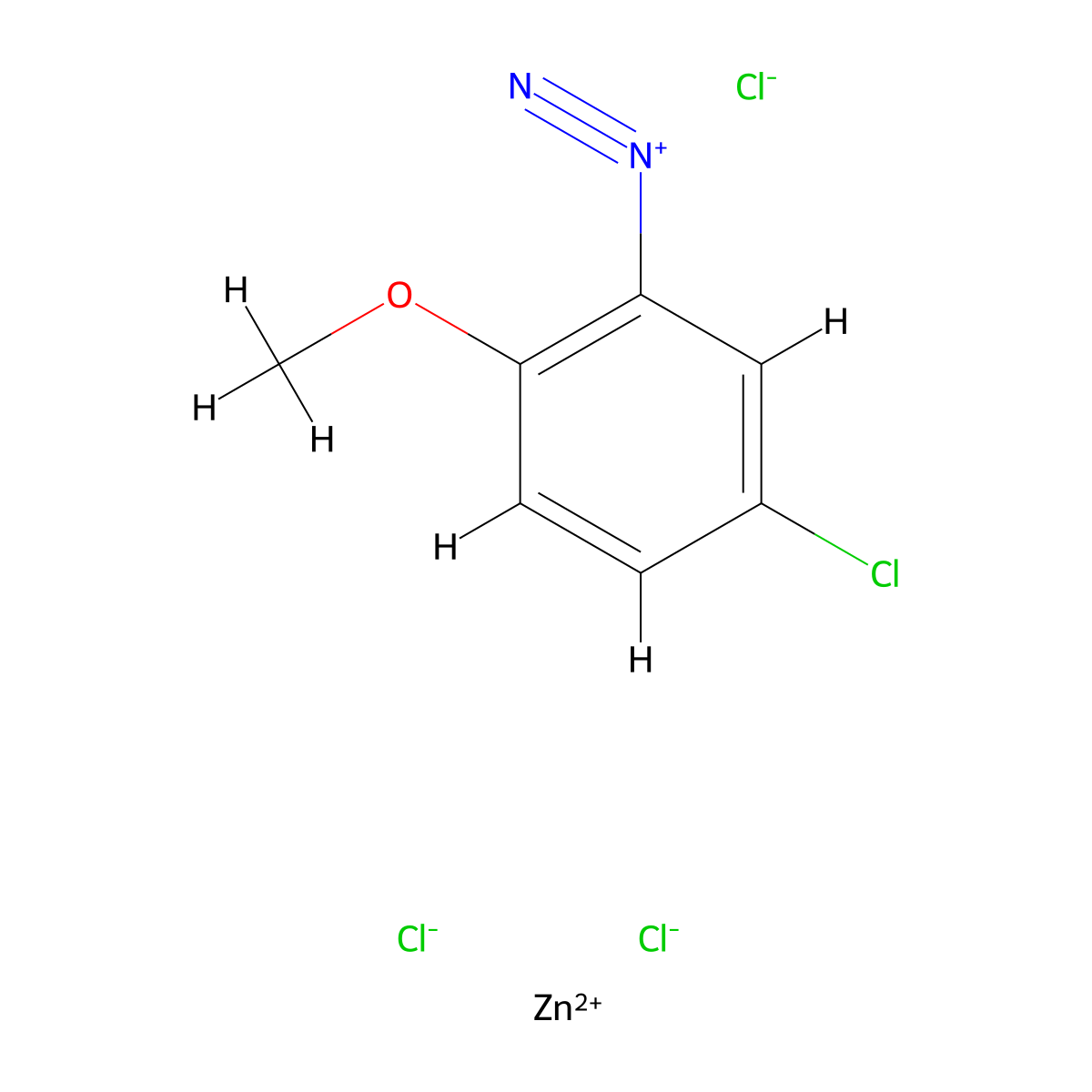 Benzenediazonium, 5-chloro-2-methoxy-, chloride, compd. with zinc chloride (ZnCl2) (1:1:?) molecular structure, CAS 68025-25-2