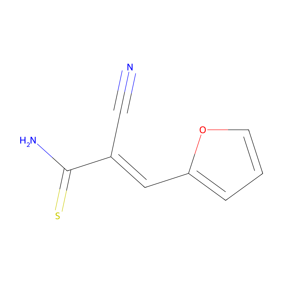 (2E)-2-cyano-3-(furan-2-yl)prop-2-enethioamide molecular structure, CAS 68029-49-2