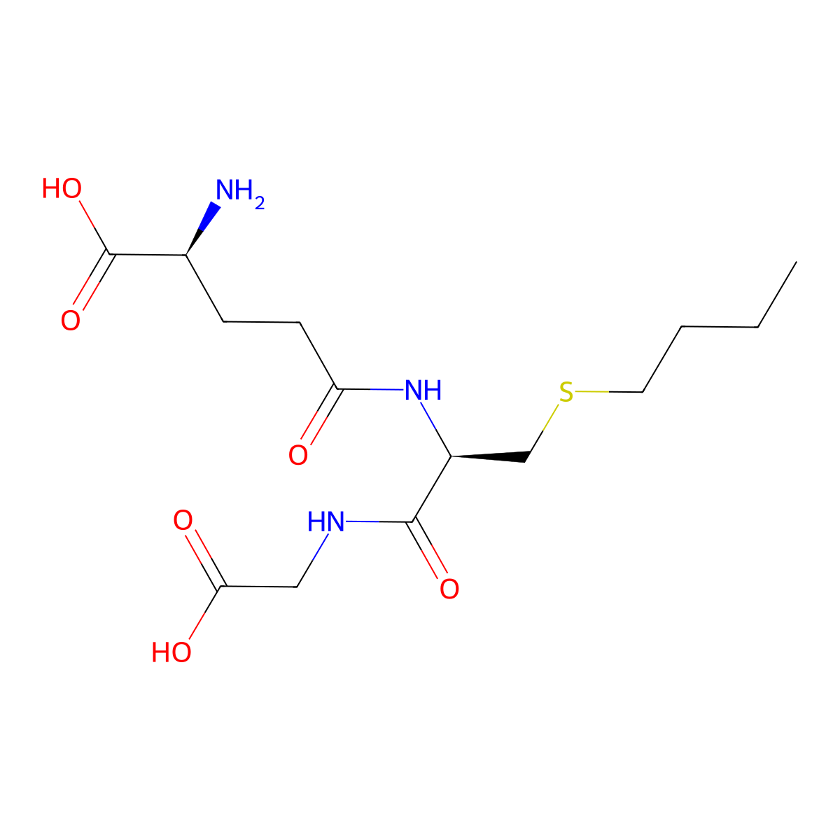 L-gamma-Glutamyl-S-butyl-L-cysteinylglycine molecular structure, CAS 6803-16-3