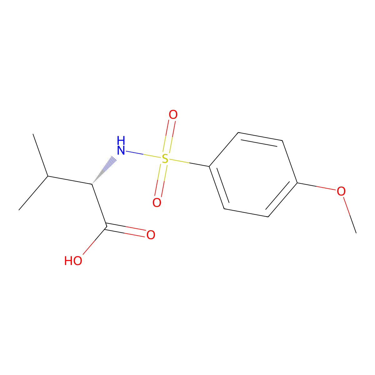 L-Valine, N-[(4-methoxyphenyl)sulfonyl]- molecular structure, CAS 68030-19-3