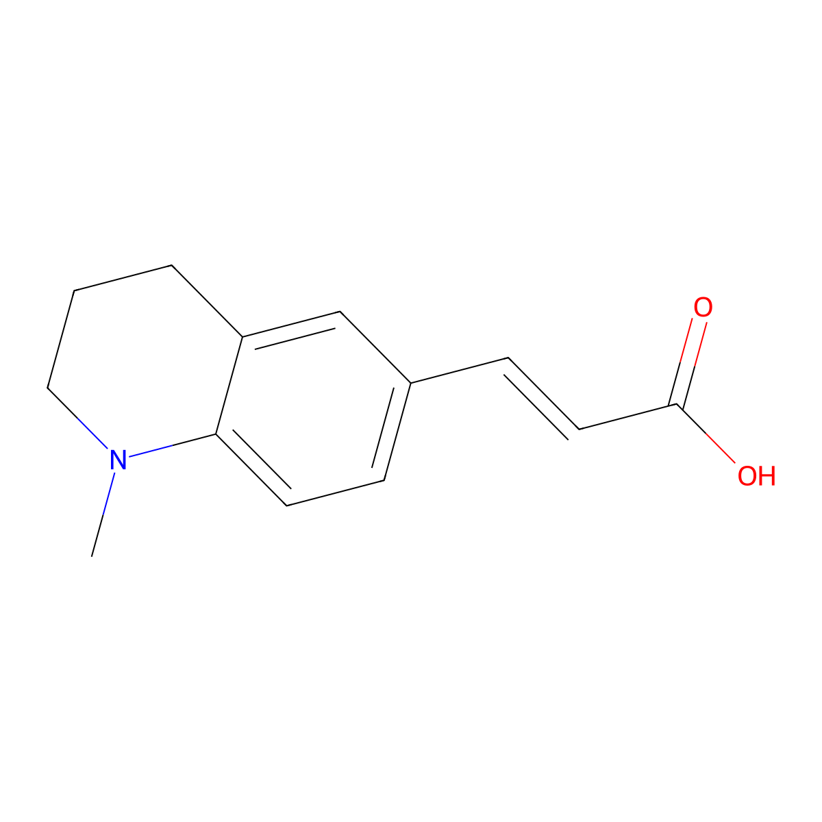 3-(1-Methyl-1,2,3,4-tetrahydroquinolin-6-yl)prop-2-enoic acid molecular structure, CAS 68032-00-8