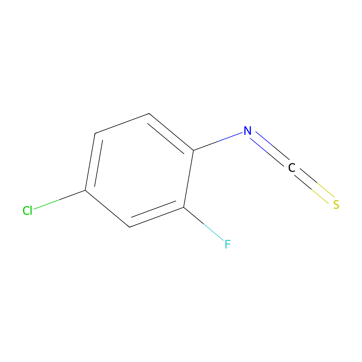 4-Chloro-2-fluorophenyl isothiocyanate molecular structure, CAS 68034-69-5