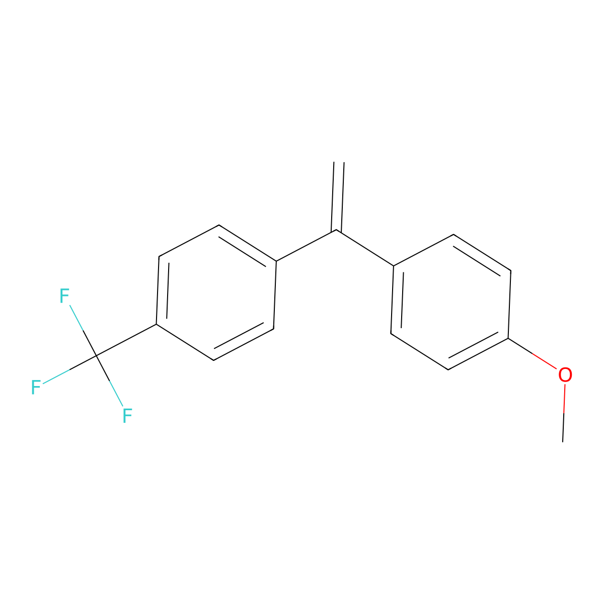 1-Methoxy-4-{1-[4-(trifluoromethyl)phenyl]ethenyl}benzene molecular structure, CAS 68036-77-1