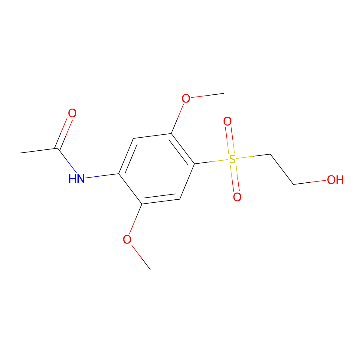 Acetamide, N-[4-[(2-hydroxyethyl)sulfonyl]-2,5-dimethoxyphenyl]- molecular structure, CAS 68039-15-6