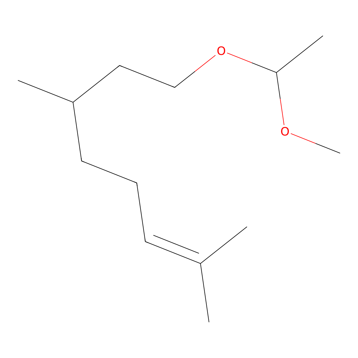 2-Octene, 8-(1-methoxyethoxy)-2,6-dimethyl- molecular structure, CAS 68039-24-7