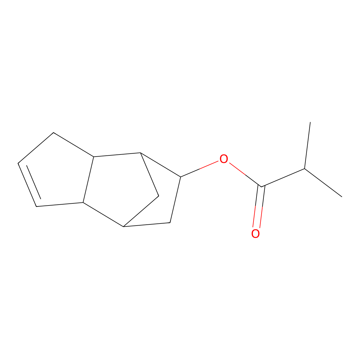 3a,4,5,6,7,7a-hexahydro-4,7-methano-1H-inden-6-yl isobutyrate molecular structure, CAS 68039-39-4