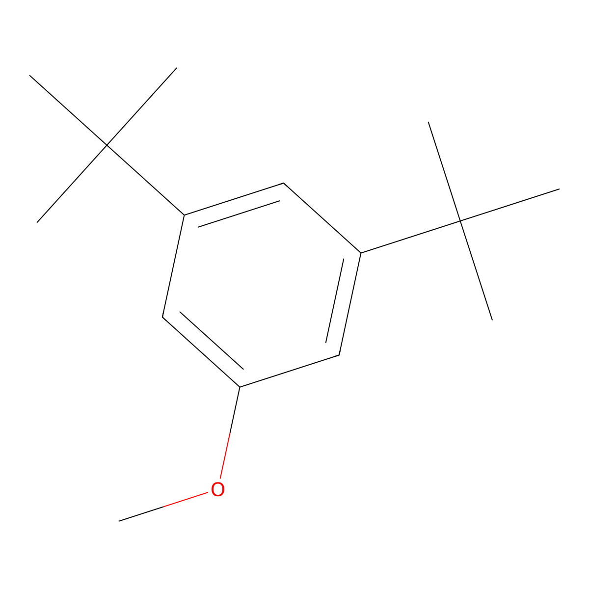 Benzene, 1,3-bis(1,1-dimethylethyl)-5-methoxy- molecular structure, CAS 68039-43-0