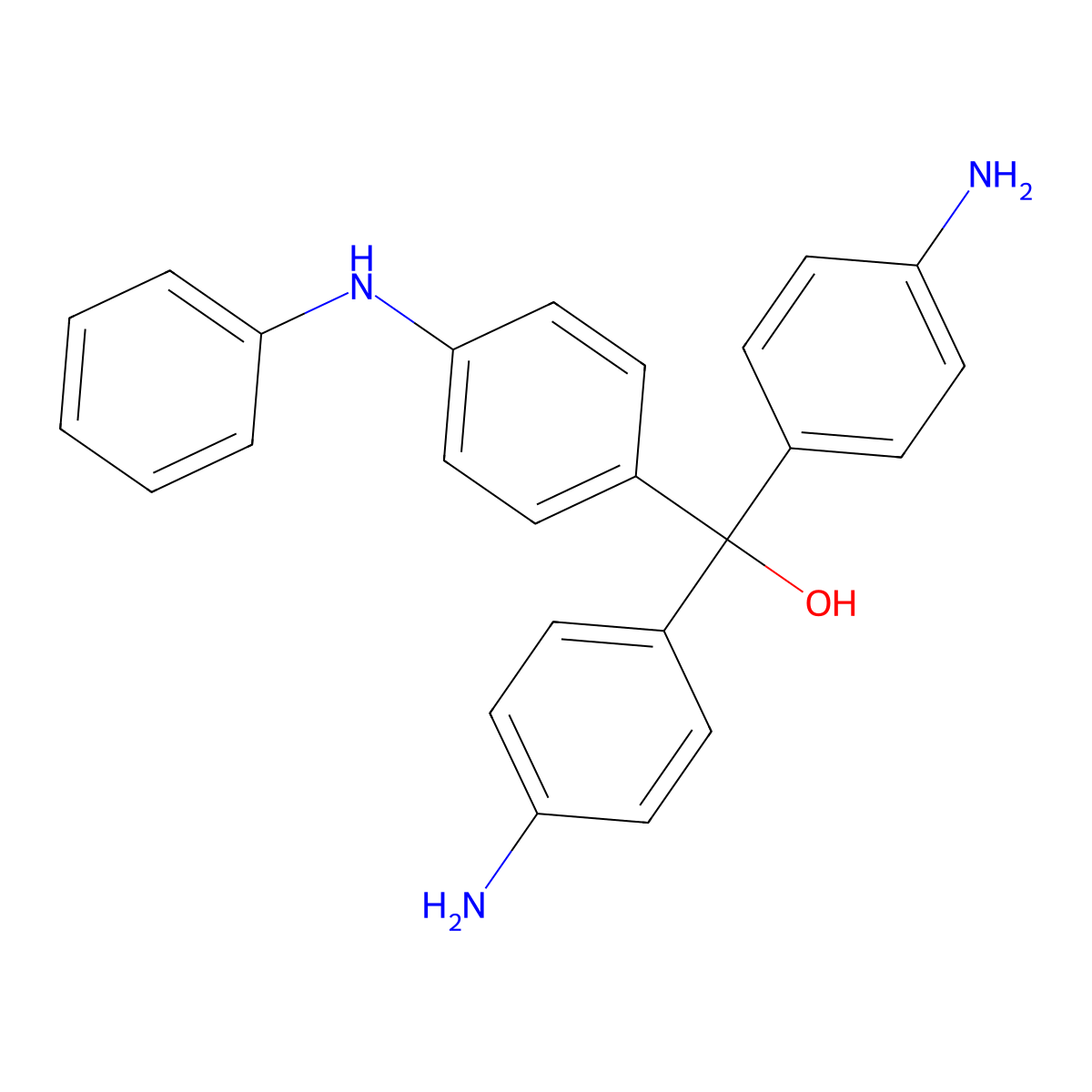 Benzenemethanol, 4-amino-alpha-(4-aminophenyl)-alpha-[4-(phenylamino)phenyl]- molecular structure, CAS 68039-51-0