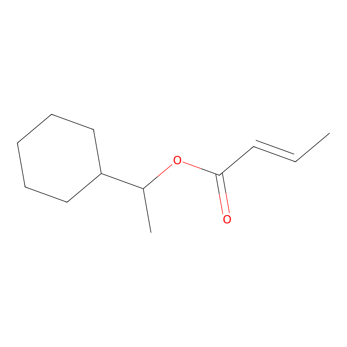 1-Cyclohexylethyl 2-butenoate molecular structure, CAS 68039-69-0