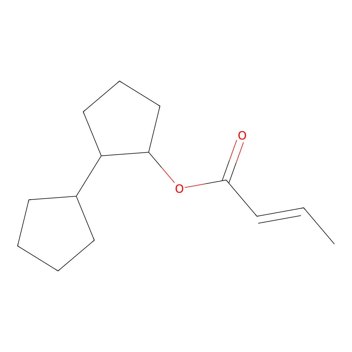 2-Butenoic acid, [1,1'-bicyclopentyl]-2-yl ester molecular structure, CAS 68039-73-6