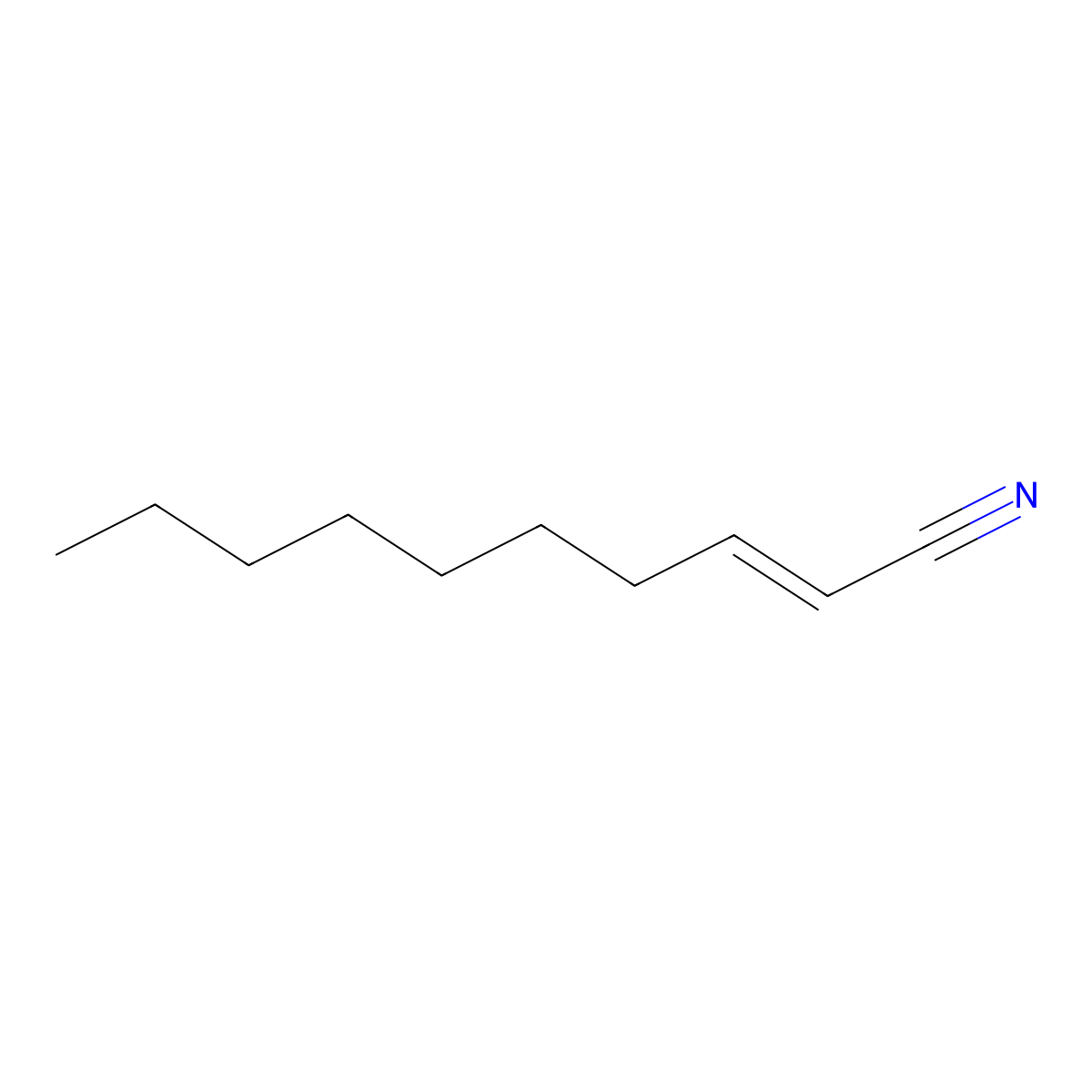 2-Decenenitrile molecular structure, CAS 68039-74-7