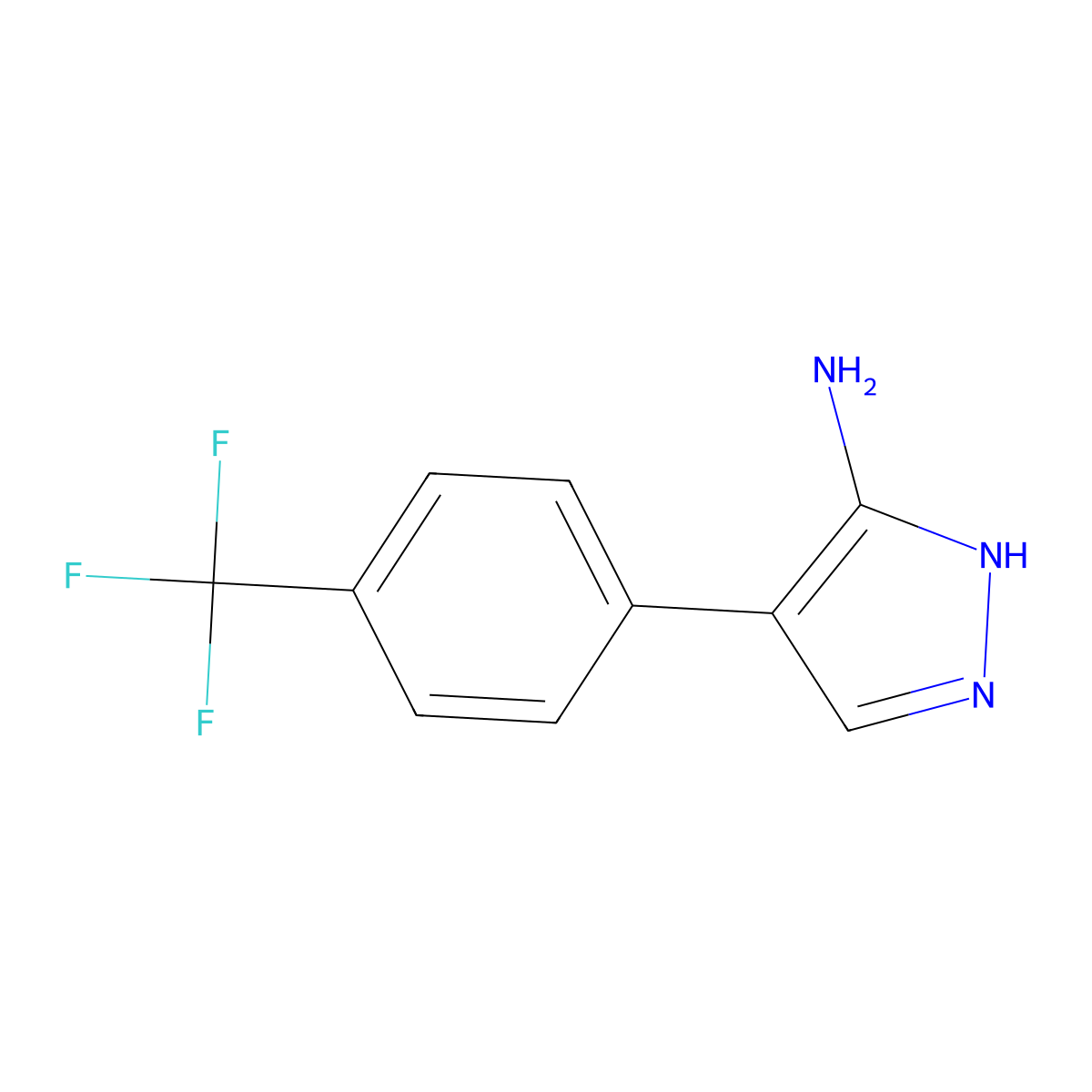 Pyrazole, 3-amino-4-(alpha,alpha,alpha-trifluoro-p-tolyl)- molecular structure, CAS 6804-53-1