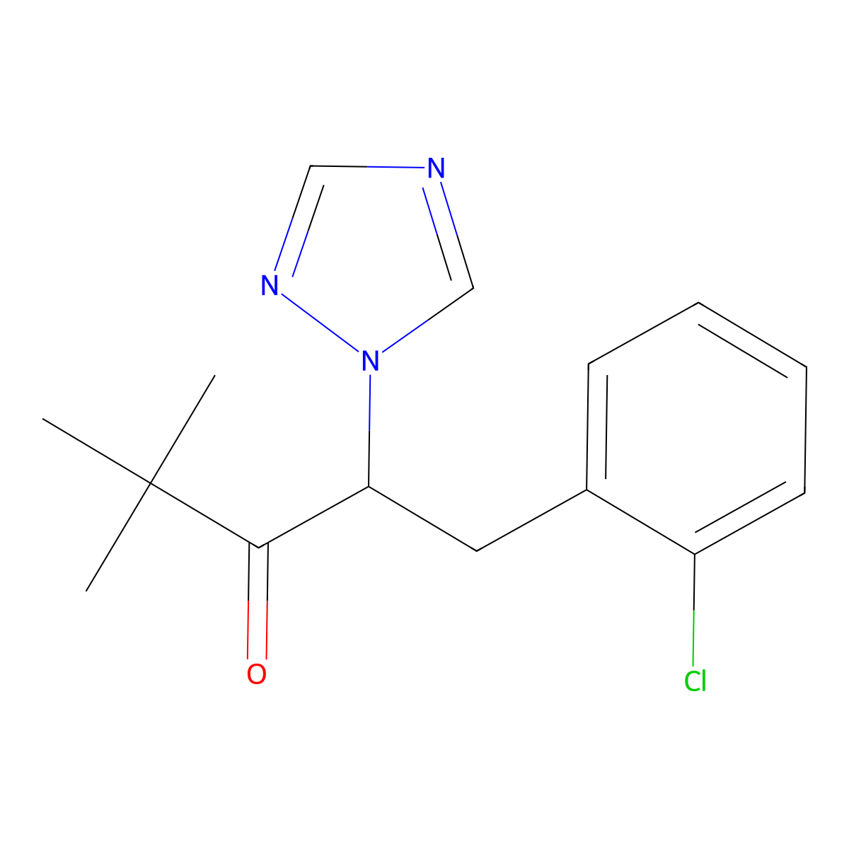 1-(2-chlorophenyl)-4,4-dimethyl-2-(1H-1,2,4-triazol-1-yl)-3-pentanone molecular structure, CAS 68041-57-6