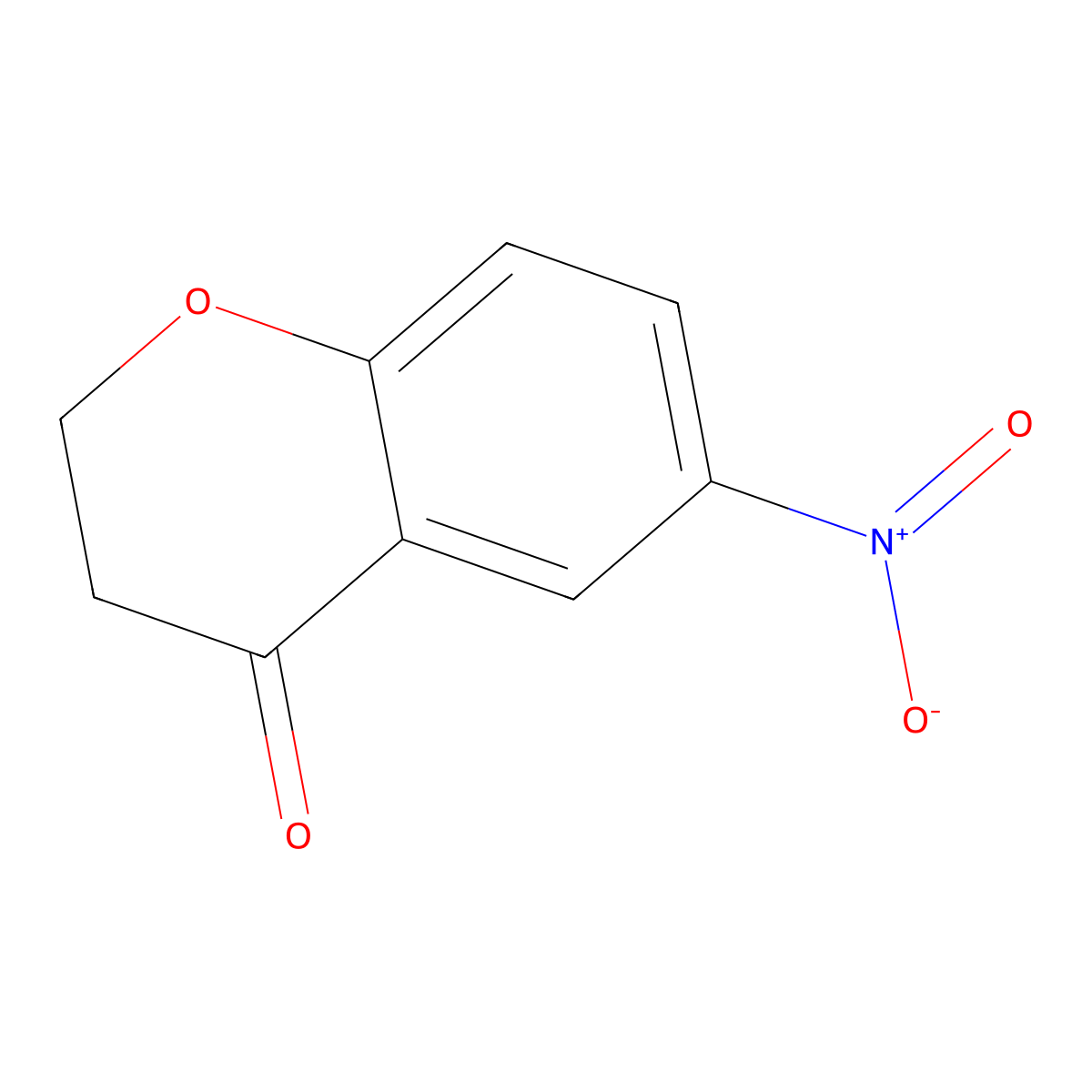 6-nitro-3,4-dihydro-2H-1-benzopyran-4-one molecular structure, CAS 68043-53-8