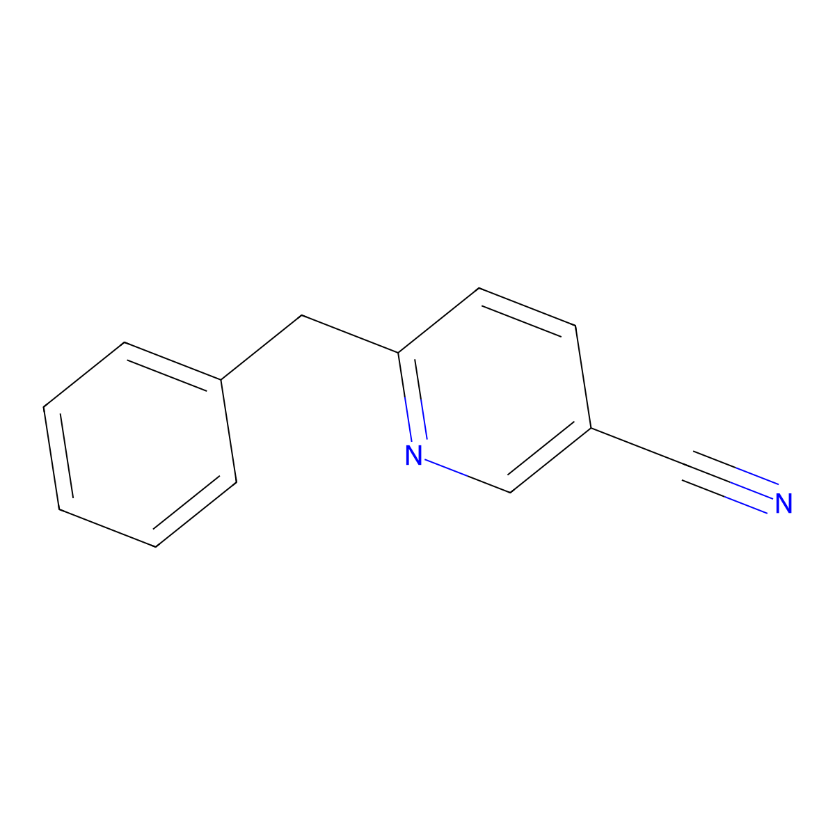 6-Benzylnicotinonitrile molecular structure, CAS 68043-60-7