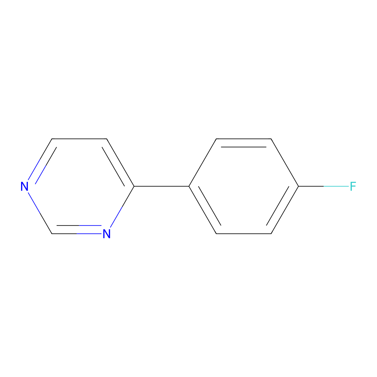 4-(4-Fluorophenyl)pyrimidine molecular structure, CAS 68049-19-4