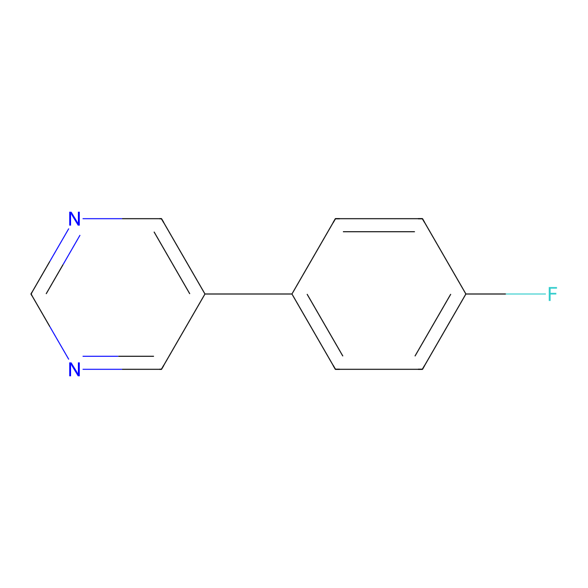 Pyrimidine, 5-(4-fluorophenyl)- molecular structure, CAS 68049-21-8