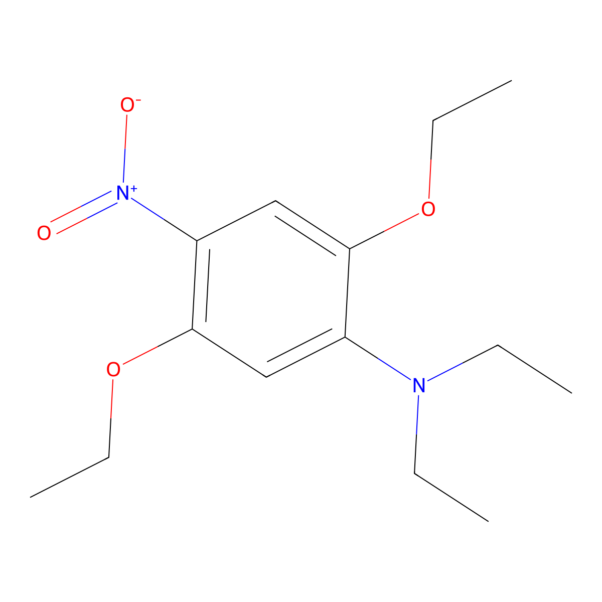 Benzenamine, 2,5-diethoxy-N,N-diethyl-4-nitro- molecular structure, CAS 68052-07-3