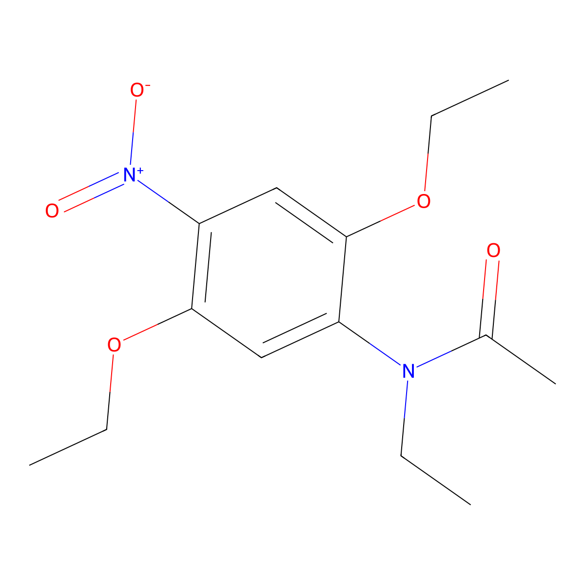 Acetamide, N-(2,5-diethoxy-4-nitrophenyl)-N-ethyl- molecular structure, CAS 68052-12-0