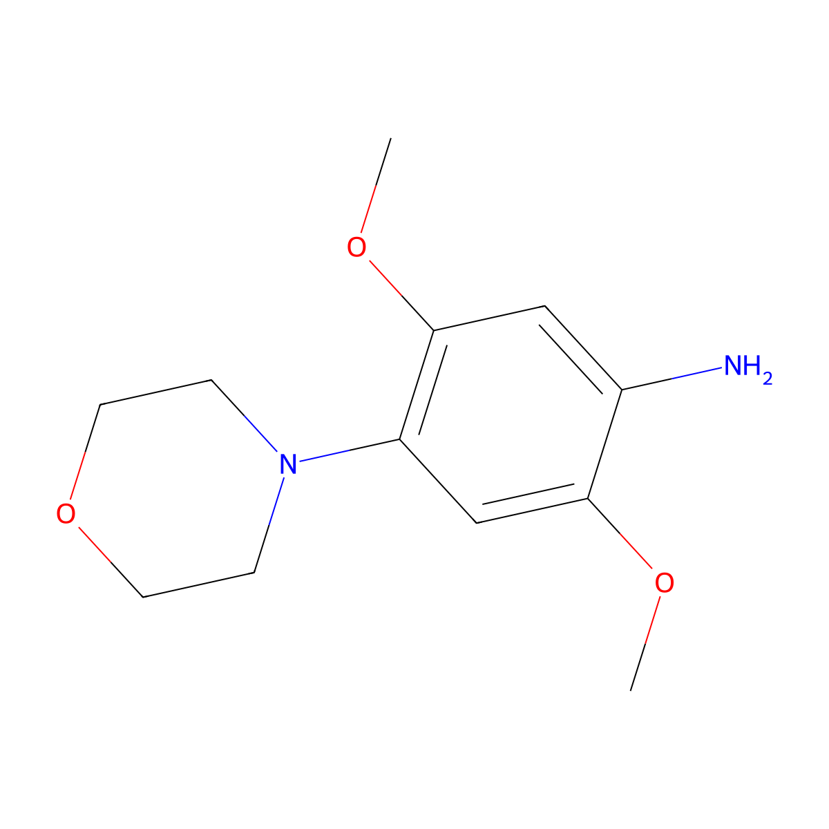 Benzenamine, 2,5-dimethoxy-4-(4-morpholinyl)- molecular structure, CAS 68052-18-6
