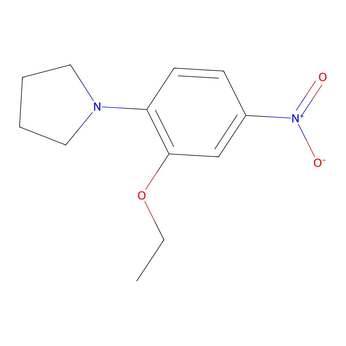 1-(2-Ethoxy-4-nitrophenyl)pyrrolidine molecular structure, CAS 68052-19-7