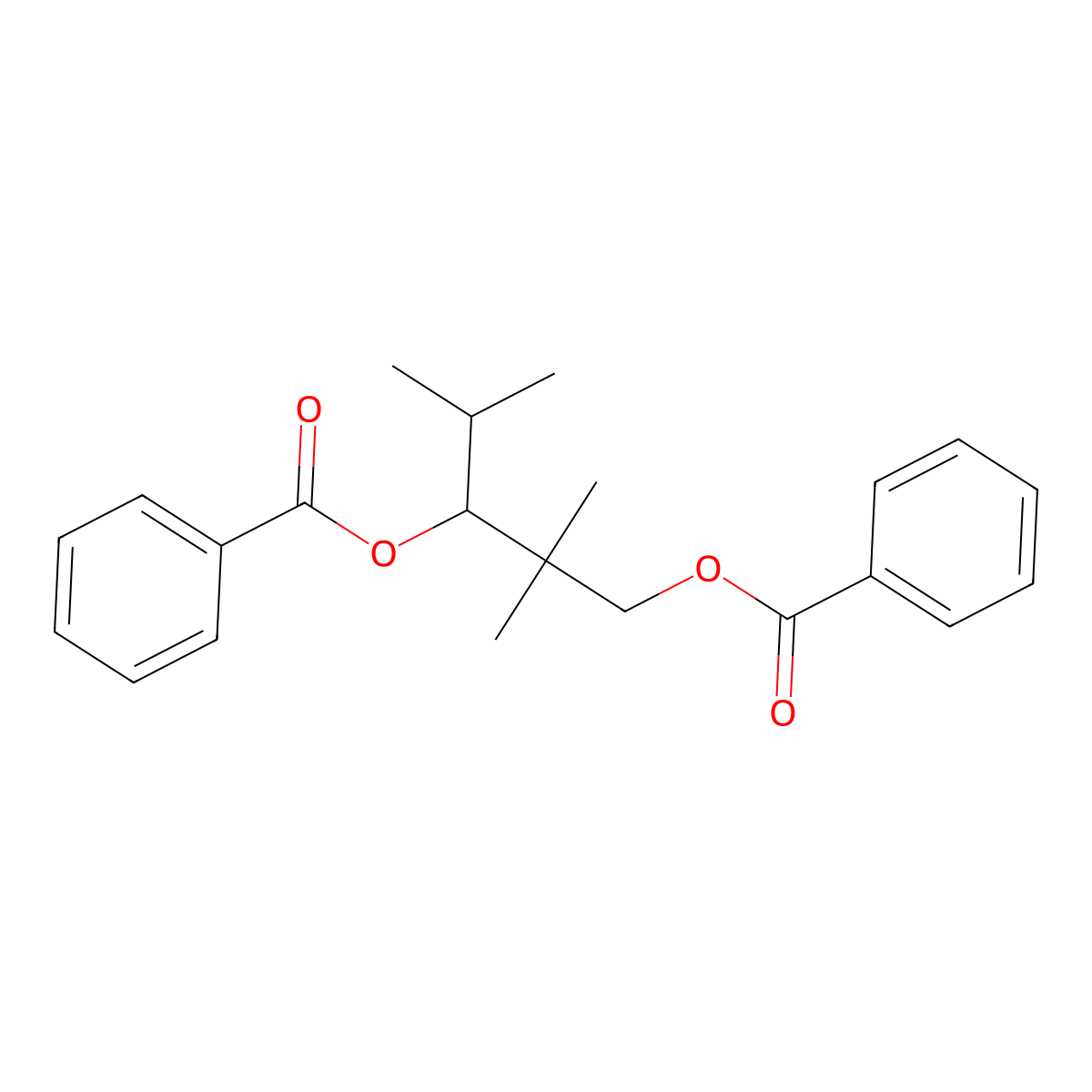 Trimethylpentanediyl dibenzoate molecular structure, CAS 68052-23-3