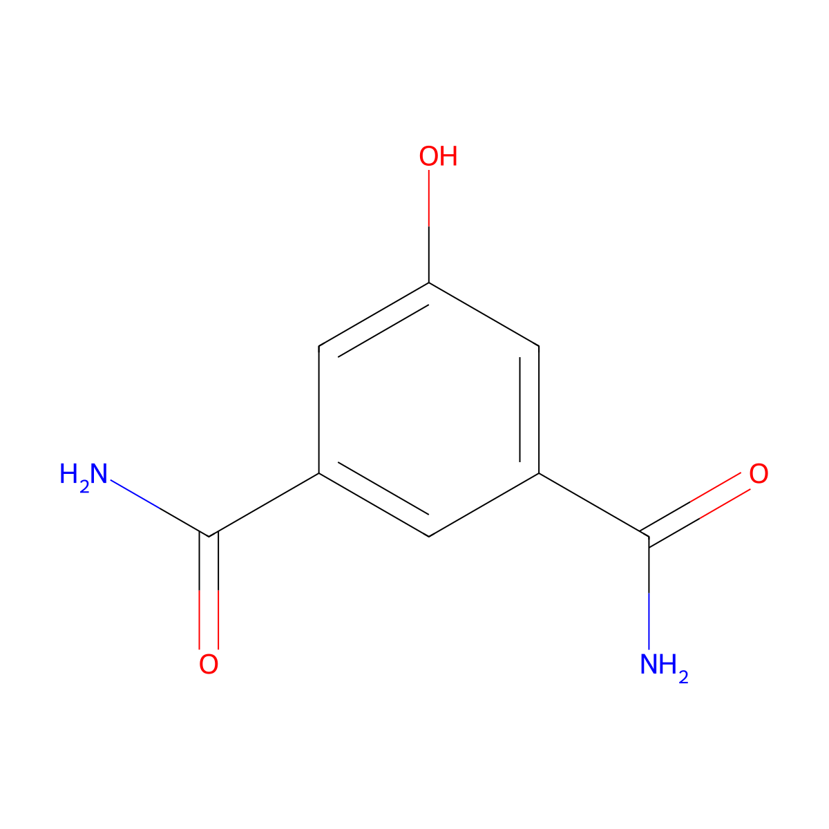 1,3-Benzenedicarboxamide, 5-hydroxy- molecular structure, CAS 68052-43-7