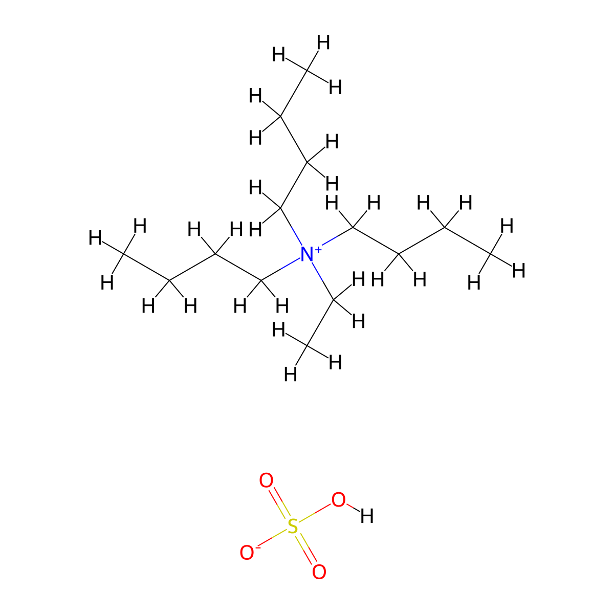 1-Butanaminium, N,N-dibutyl-N-ethyl-, sulfate (1:1) molecular structure, CAS 68052-50-6