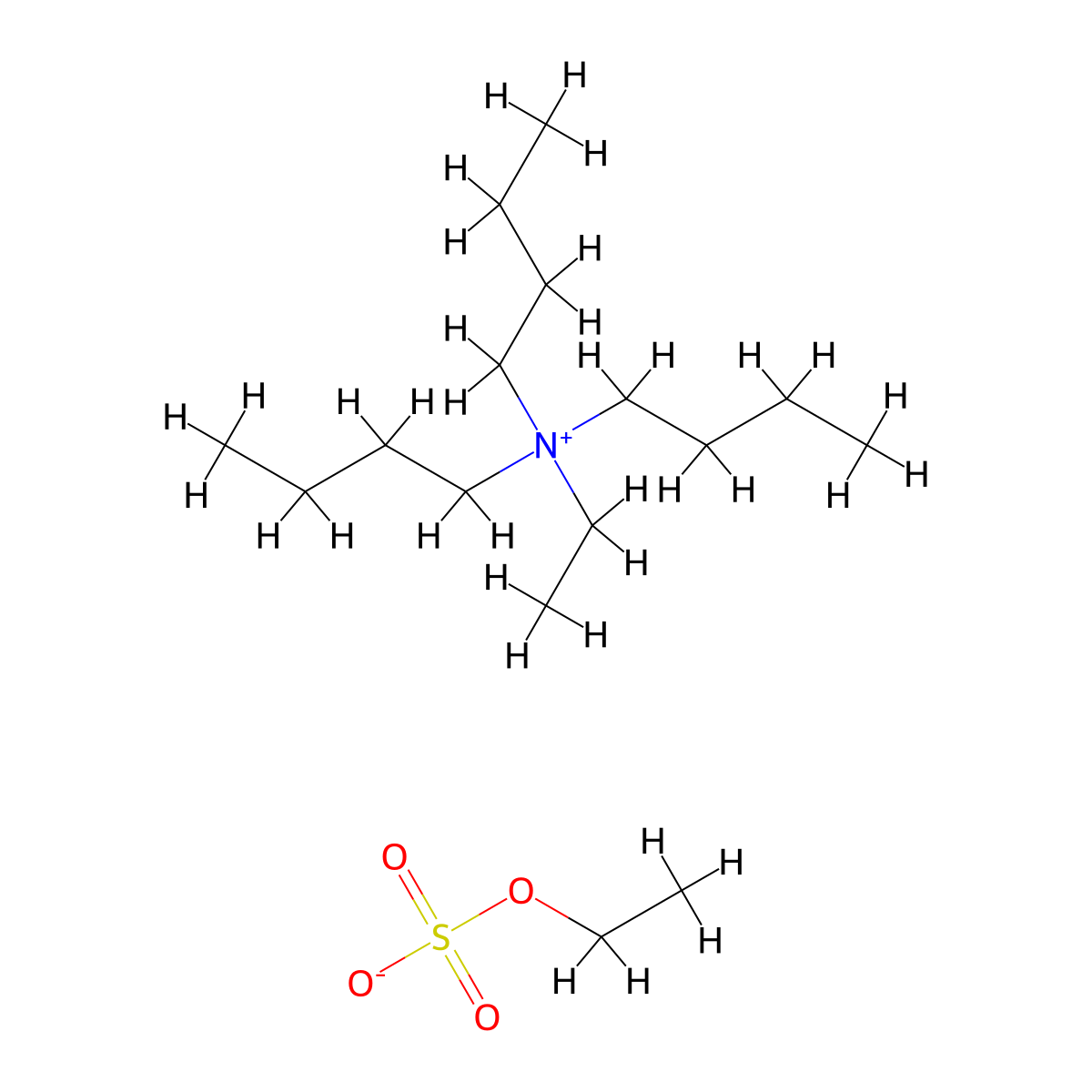 1-Butanaminium, N,N-dibutyl-N-ethyl-, ethyl sulfate (1:1) molecular structure, CAS 68052-51-7