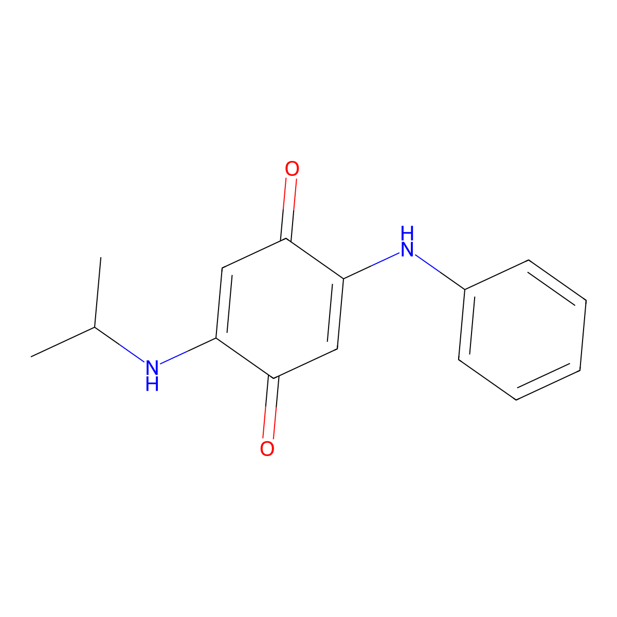 2-[(1-Methylethyl)amino]-5-(phenylamino)-2,5-cyclohexadiene-1,4-dione molecular structure, CAS 68054-73-9