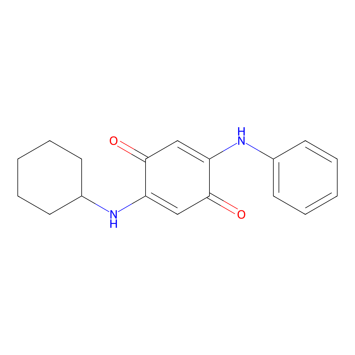 2-(Cyclohexylamino)-5-(phenylamino)-2,5-cyclohexadiene-1,4-dione molecular structure, CAS 68054-78-4