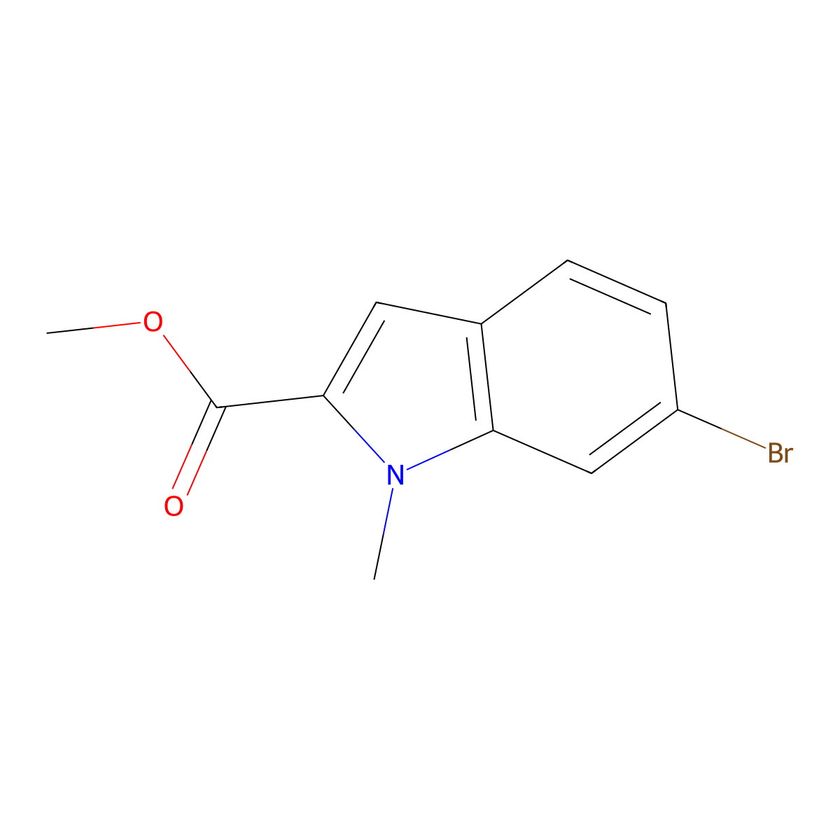Methyl 6-bromo-1-methyl-1H-indole-2-carboxylate molecular structure, CAS 680569-18-0